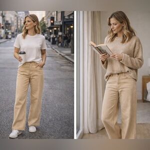 Zara Corduroy Pants Beige Size US:6